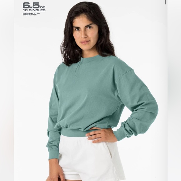 Los Angeles Apparel Tops - Los Angeles Apparel long sleeve garment dyed cropped mockneck